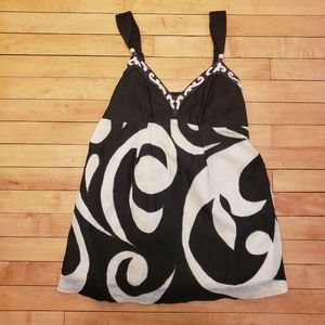 Yoana Baraschi Black/Cream Beaded Tank